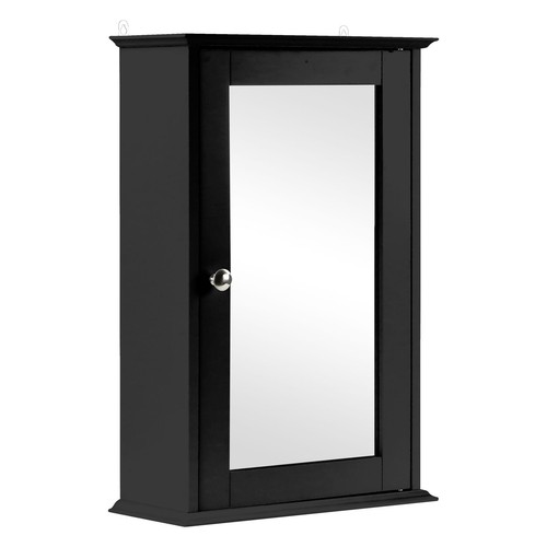 Black wooden single - wooden, mirror