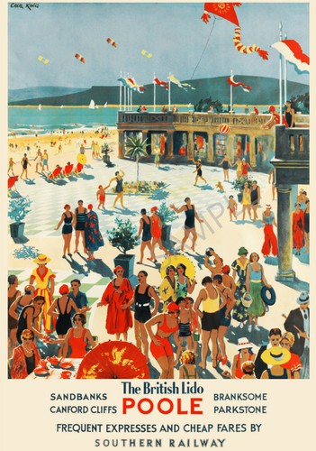 Vintage railway poster poole - railway,