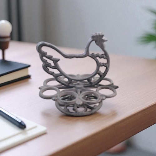 Cast iron chicken egg holder - cast,