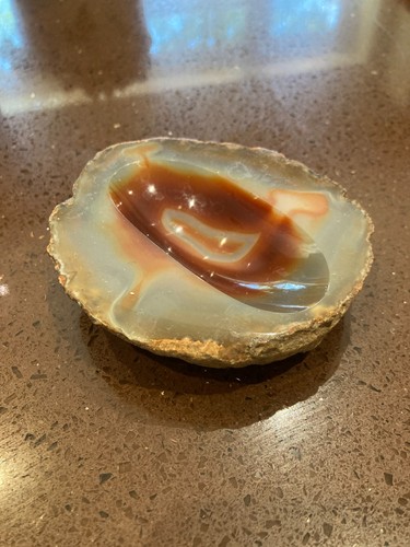 Polished agate geode slice - polished,