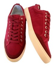 Marks & Spencer Mens Canvas Deck/Boat Shoe / Crimson  / Size 9 UK (New, No Box)