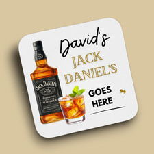 Jack Daniel's Coaster Personalised - Funny Alcohol drinking Coffee Coaster