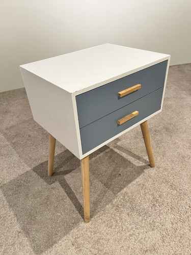 Retro white blue bedside - 2,