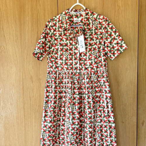 Toast folk floral - toast, cotton
