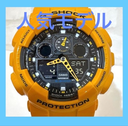 Casio shock 100 - ga-100, yellow