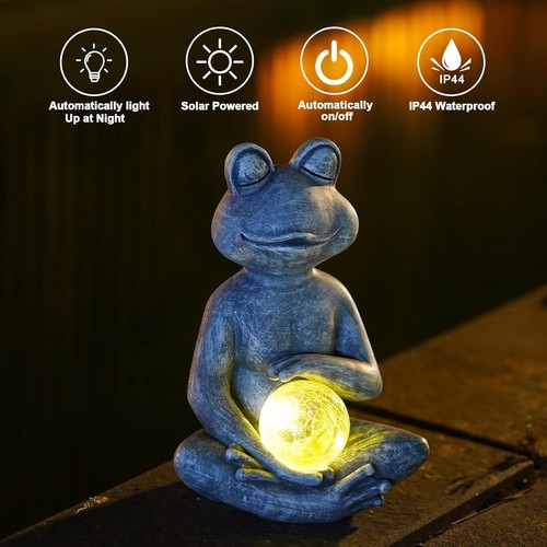 Goodeco frog statue with - goodeco, solar