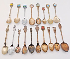 Collectors Spoons Job Lot etc, Enamel, Silver Plate, White Metal, Chromium x18