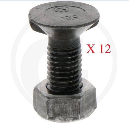 Plough bolt m12 9 pack - plough,