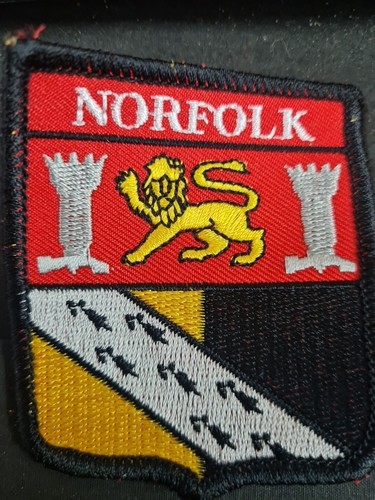 Norfolk crest embroidered iron - crest,