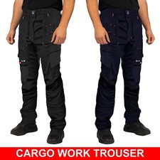 Mens SITE KING Original Cargo Combat Trousers - Size 32 to 44 - Black Navy color