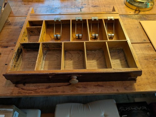 Antique wooden cash register - antique,
