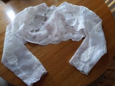 LACEY WEDDING BOLERO JACKET CREAM AND WHITE NEW FROM A CLOSED BRIDAL BUSINESS
