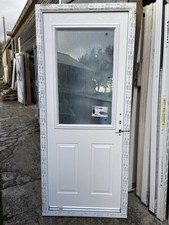 NEW WHITE 880-2050 BRAND  NEW COMPOSITE BACK  DOOR IN UPVC FRAME LEFT HANDED