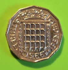 1966 Threepence 3d Original