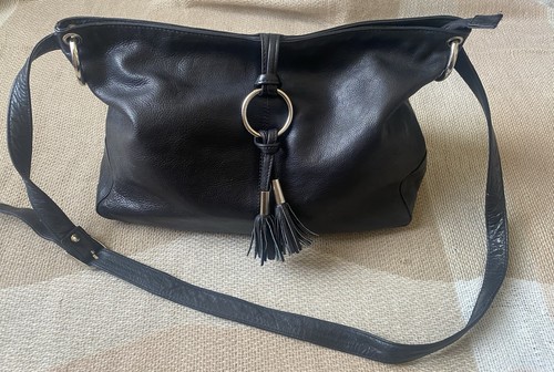 Black genuine leather - black,