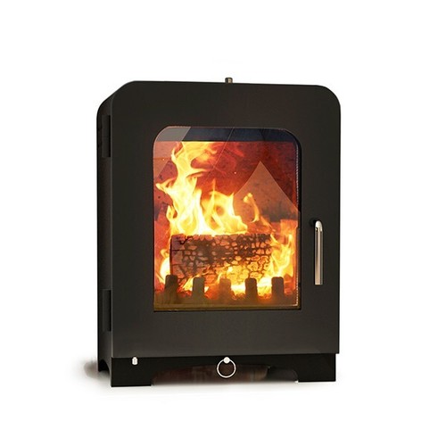 Wood burning log burner - burning,
