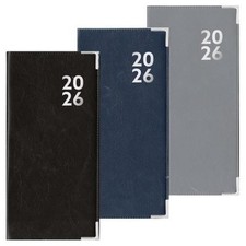 2026 Diary Premium Slimline Faux Leather Week to View Weekly Planner Organiser