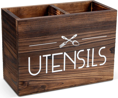 Wooden kitchen utensil holder - kitchen,