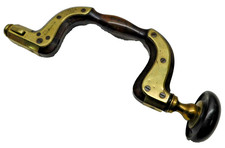 1857 Robert Marples Wood & Brass Hand Brace Drill Hermitage Work Sheffield #3954