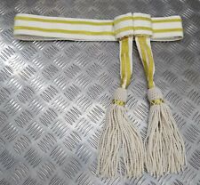 Genuine British Made Senior Officers Ceremonial Gold Braided White Waist Sash 