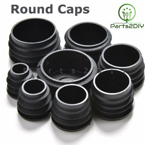 Black round plastic - black,