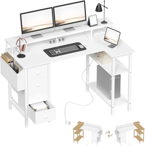 Corner desk with drawers - corner,