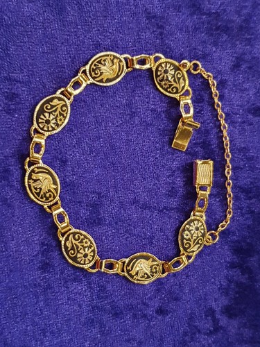 Vtg goldtone spanish damascene - goldtone,