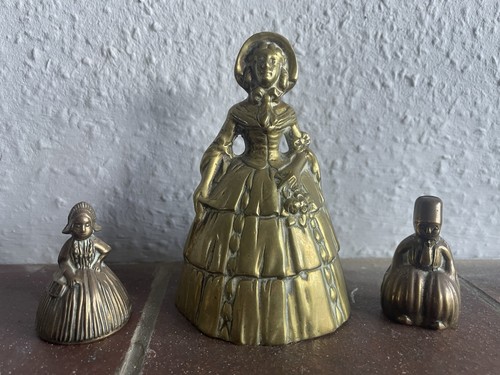 Vintage brass crinoline lady - brass,