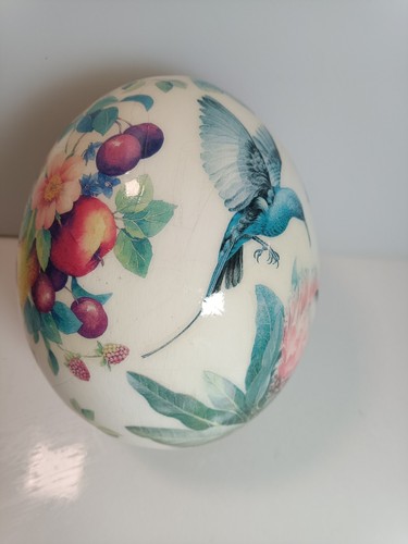 Hand painted ostrich egg - hand,