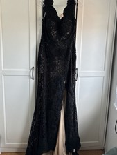 Black formal prom dress - black,