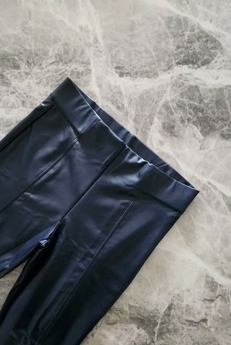 Leather look high waisted - leather,