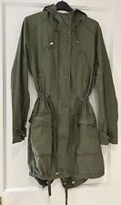 Vintage Topshop Khaki Parka With Hood  Size Uk 8 Fits 8-10