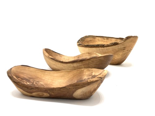Bowl rustic oval made olive - of,