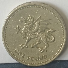 1995 UK Welsh Dragon £1 One Pound Nickel Brass Coin - Circulated