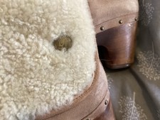 Gorgeous Ugg® Lynnea tan Suede and Shearling Clog Boot UK 6.5 EUR 39 FIT U.K. 6