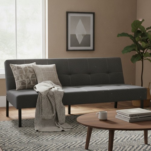 Fabric sofa bed seater - bed, grey