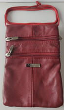LORENZ Accessories Red Cowhide Leather Shoulder/Cross body Bag,  with 3 Pockets