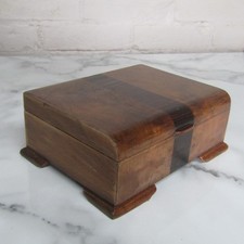 Wooden Trinket Box Storage Box Keepsake Box Hinged Lid 19cm