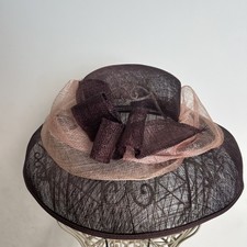 Jacques Vert Hat Maroon Dusky Pink Wedding Guest Occasion