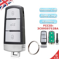 For VW Passat CC B6 3C B7 Magotan 2006-2011 3Button Remote Key Fob 434 ID48 Chip
