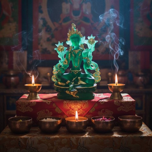 Tibetan green tara - tibetan, figurine