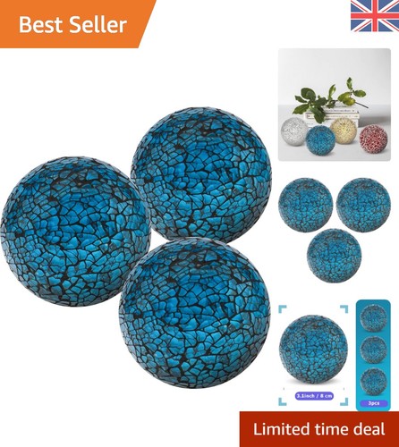 Round glass sphere - round, 3pcs/8cm