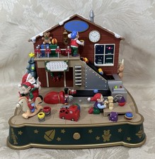 Avon Santa’s Toy Factory Workshop Musical Animated Lights Christmas Ornament