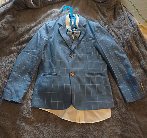 Boys blue check 5pc - 5pc, suit