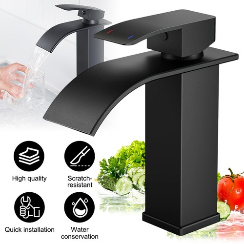 Black sink mixer tap - black, cloakroom