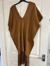 Tan Fringed Poncho