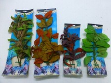 4 artifical plant For fish tank, 2 XL 14" tall, 2 L 9" tall. Set 6