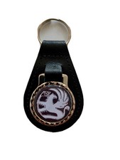 BLACK  LEATHER KEYRING/ FOB