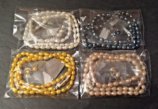 Freshwater Pearl Set - Necklace Bracelet Earrings- Choice Of 4 Different Colours