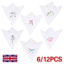 6/12Pcs Ladies Handkerchiefs